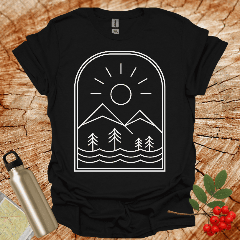Emblem Mountain And Waves T-Shirt