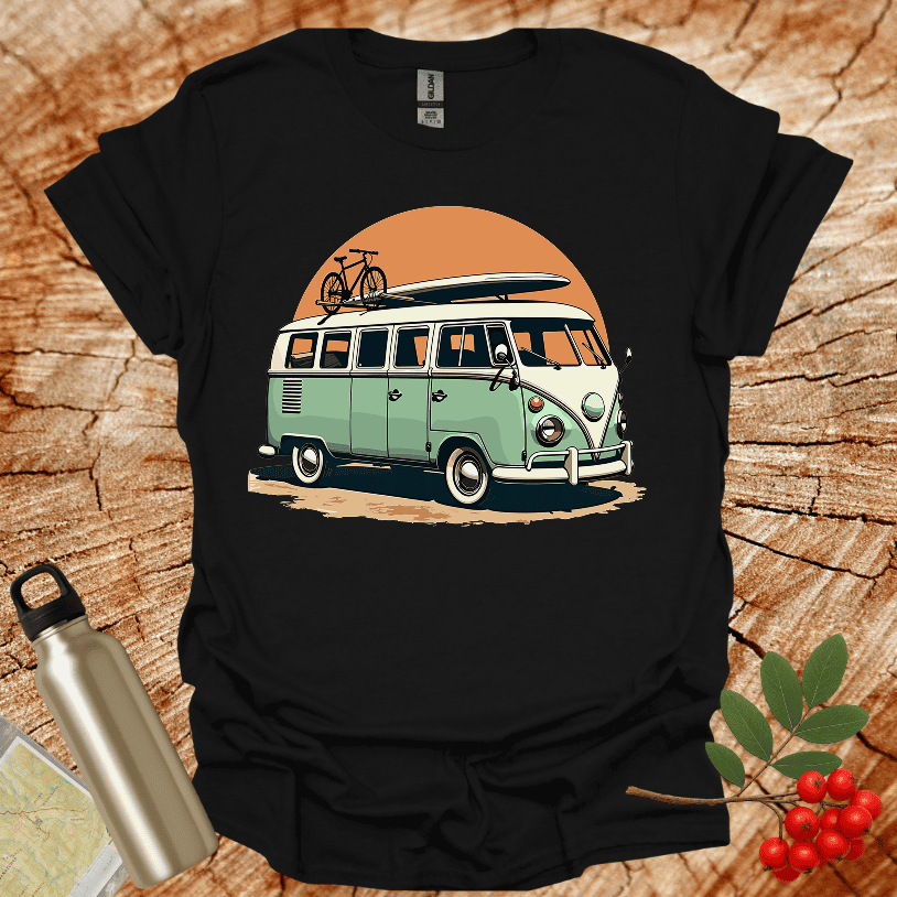 Old Van Surfboard Sandy Road T-Shirt