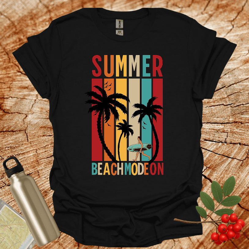 Summer Beach Mode On Male Surfer T-Shirt