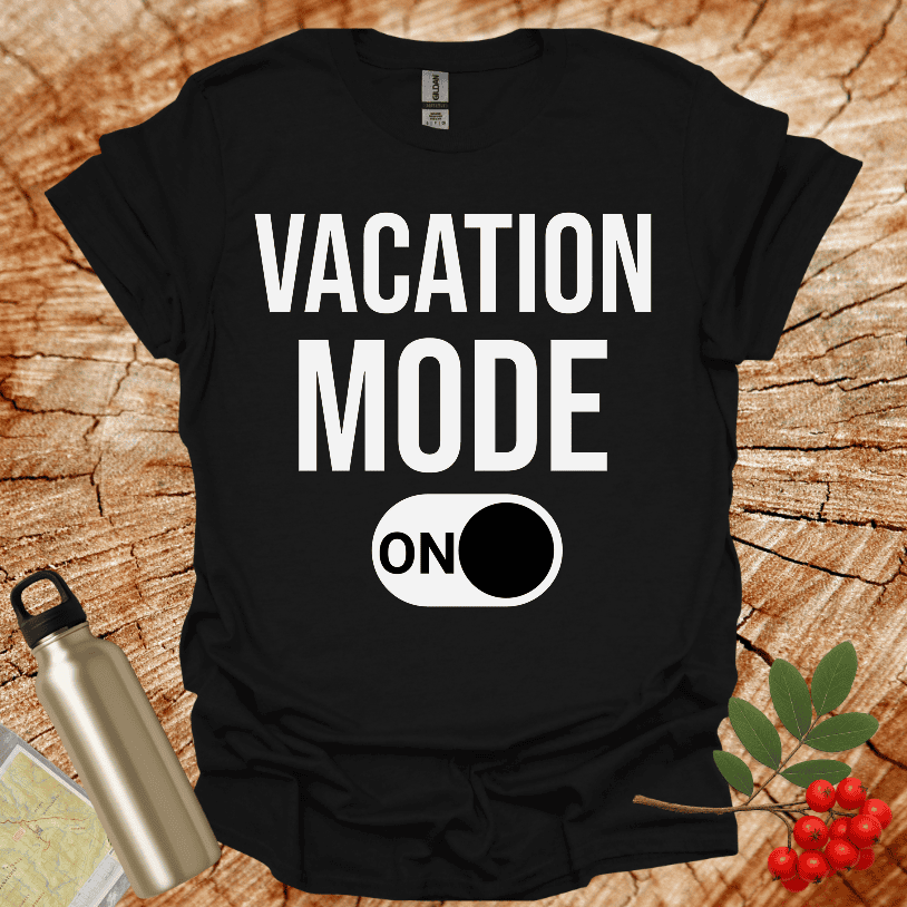 Vacation Mode ON Black T-Shirt
