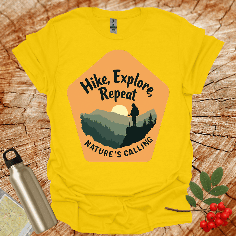 Hike Explore Repeat Nature is calling Polygon T-Shirt