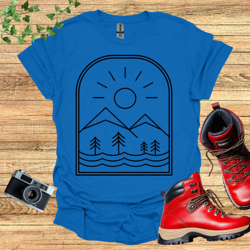 Emblem Mountain And Waves T-Shirt