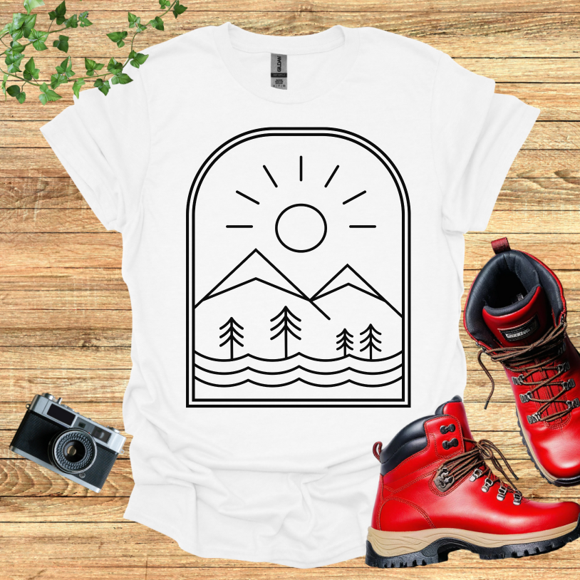 Emblem Mountain And Waves T-Shirt