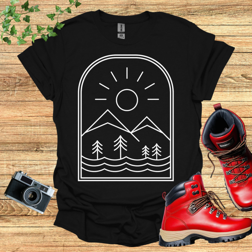 Emblem Mountain And Waves T-Shirt