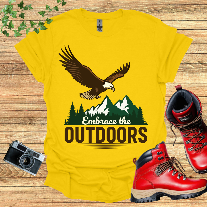 Embrace the Outdoors Eagle Snowy Mountains T-Shirt
