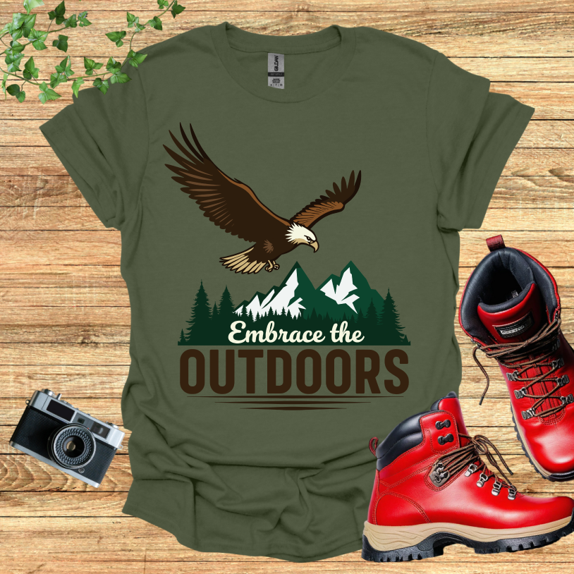 Embrace the Outdoors Eagle Snowy Mountains T-Shirt
