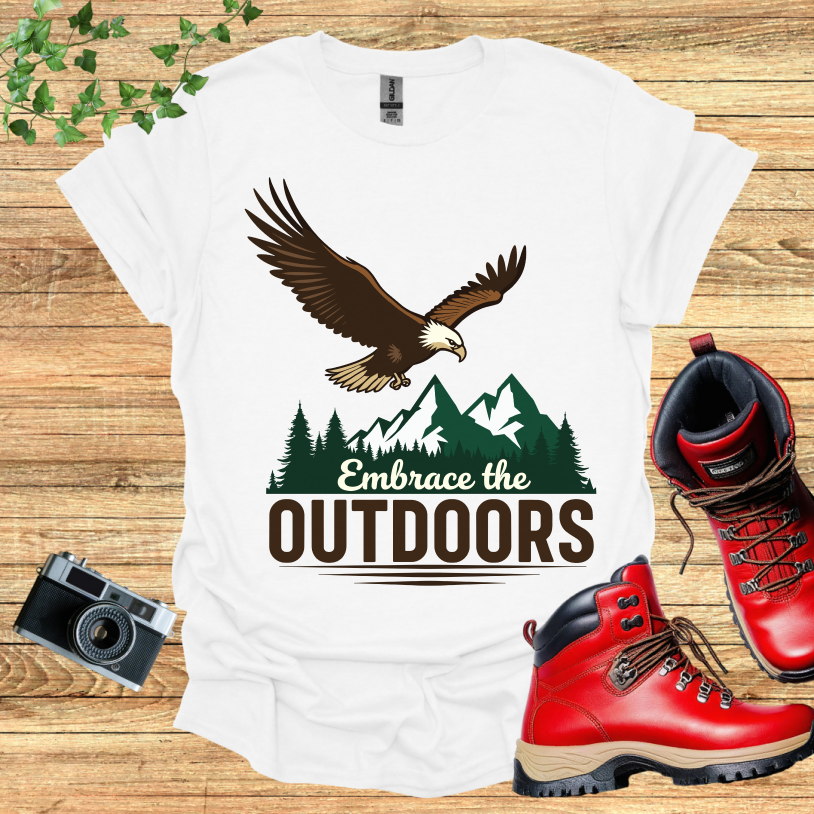 Embrace the Outdoors Eagle Snowy Mountains T-Shirt
