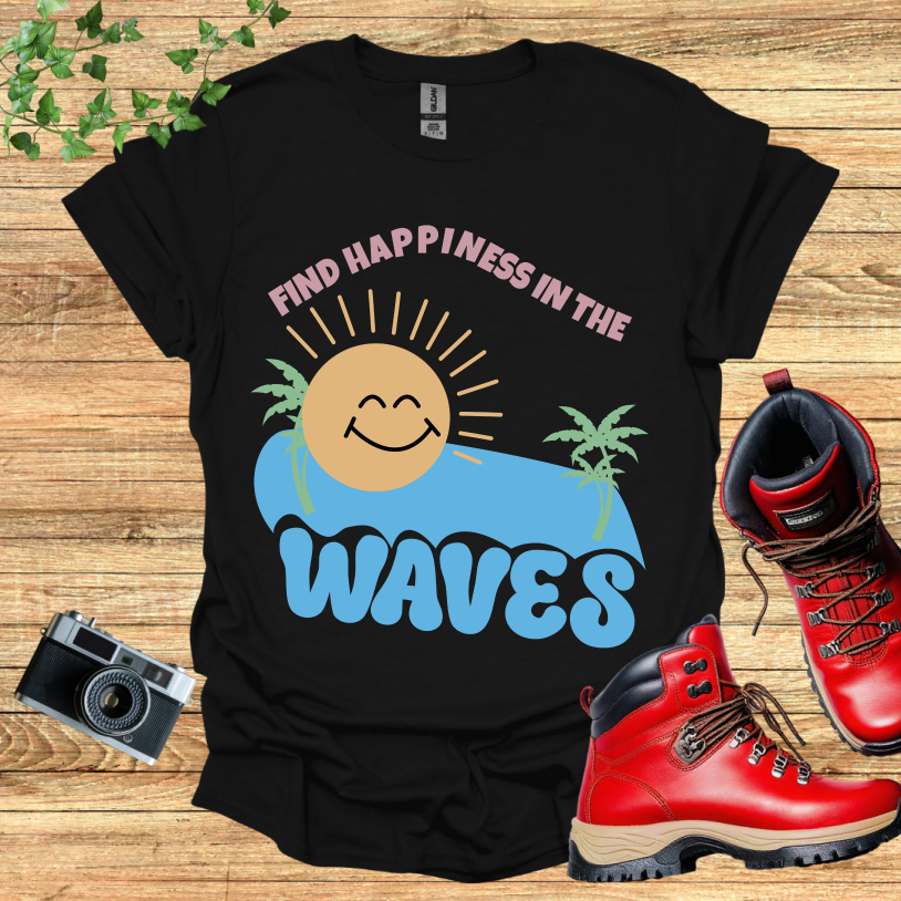 Find Hapiness In The Waves T-Shirt