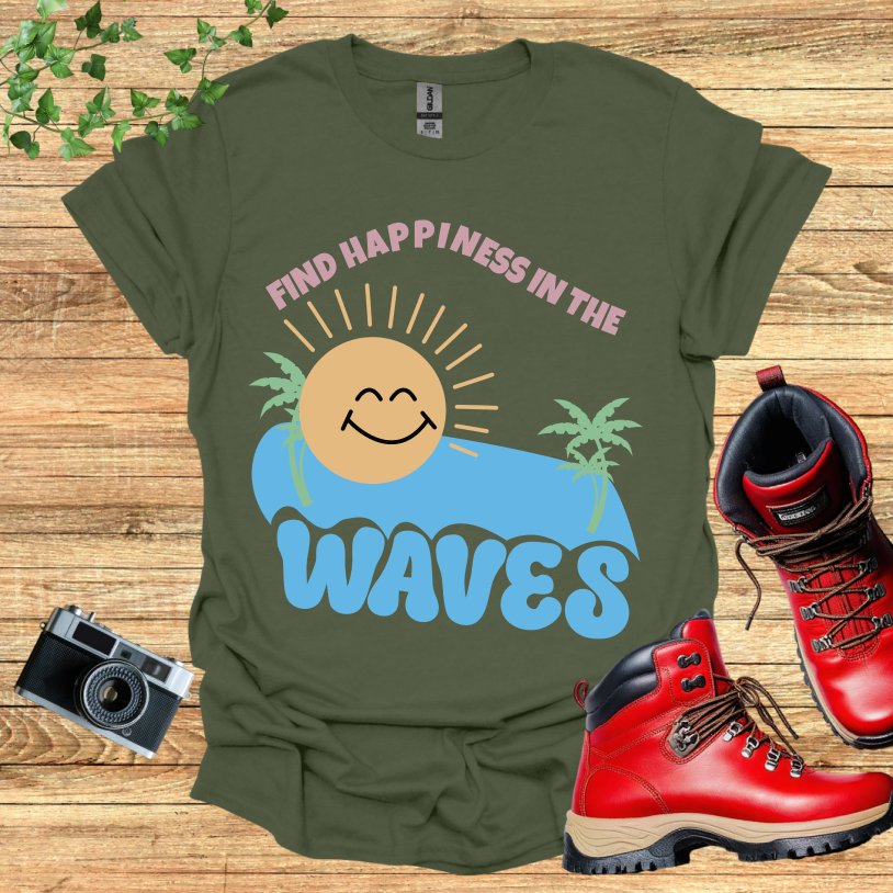 Find Hapiness In The Waves T-Shirt