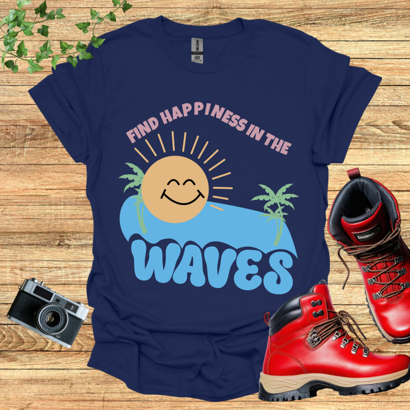 Find Hapiness In The Waves T-Shirt