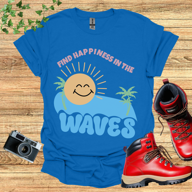 Find Hapiness In The Waves T-Shirt