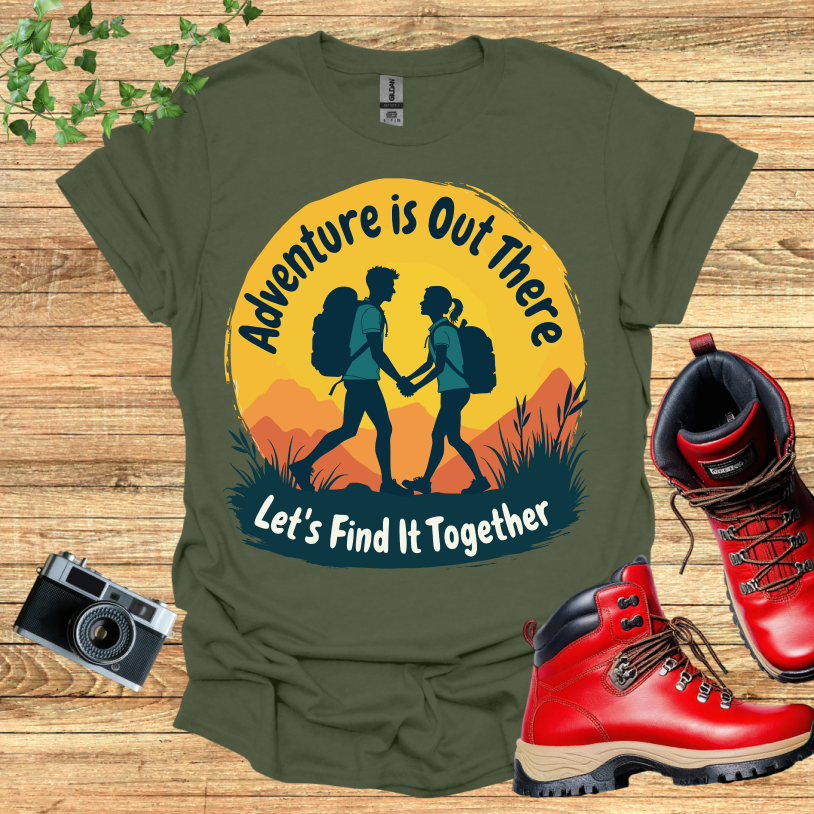 Girl Boy Hiker Lets find it Together T-Shirt