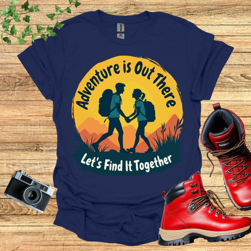 Girl Boy Hiker Lets find it Together T-Shirt