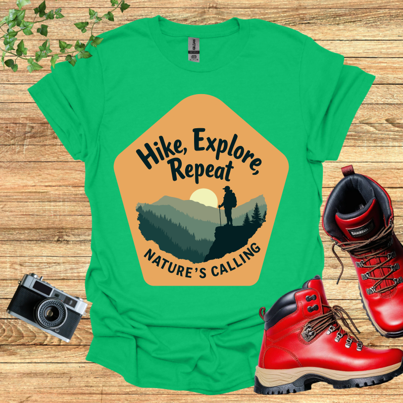 Hike Explore Repeat Nature is calling Polygon T-Shirt