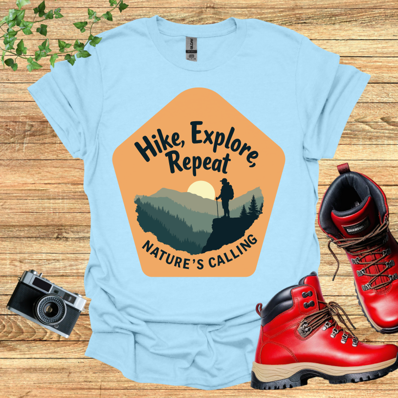 Hike Explore Repeat Nature is calling Polygon T-Shirt