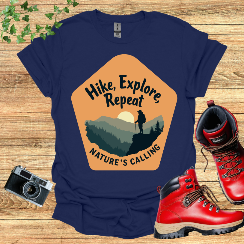 Hike Explore Repeat Nature is calling Polygon T-Shirt