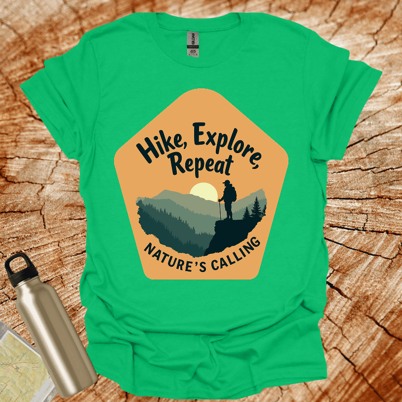 Hike Explore Repeat Nature is calling Polygon T-Shirt