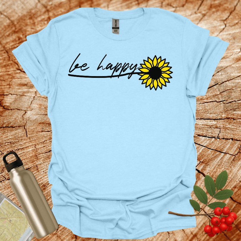 Be happy Sun Flower Multiple Leaves T-Shirt