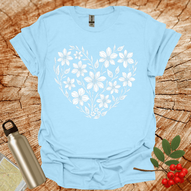Floral Design Heart T-Shirt