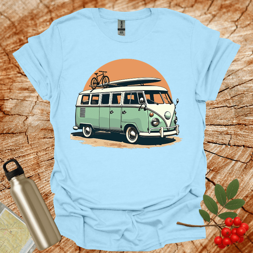 Old Van Surfboard Sandy Road T-Shirt