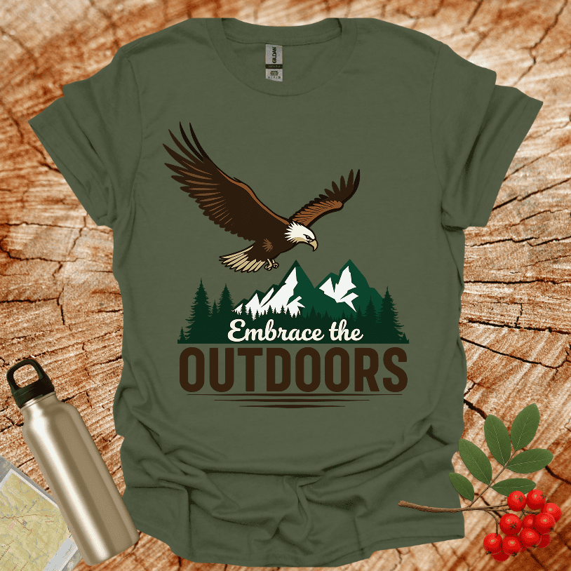 Embrace the Outdoors Eagle Snowy Mountains T-Shirt
