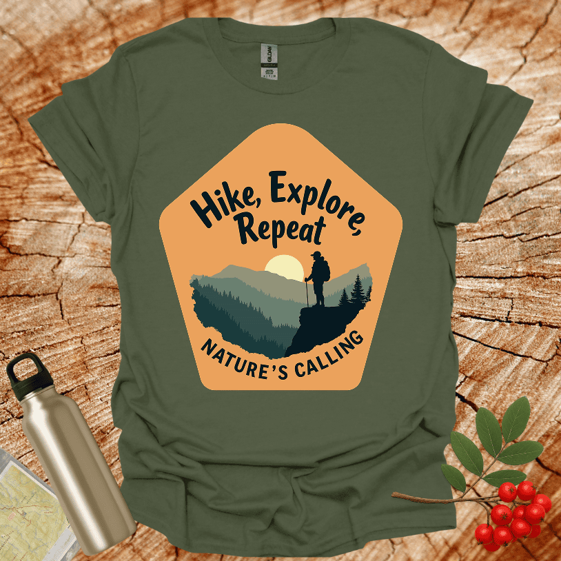 Hike Explore Repeat Nature is calling Polygon T-Shirt