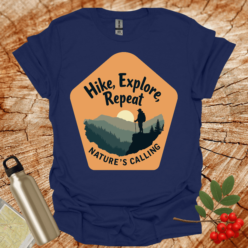 Hike Explore Repeat Nature is calling Polygon T-Shirt