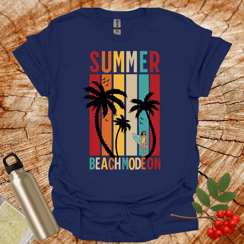 Summer Beach Mode On Female Surfer T-Shirt