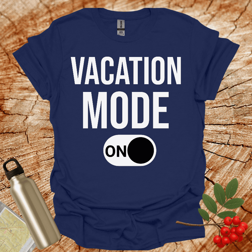 Vacation Mode ON Black T-Shirt