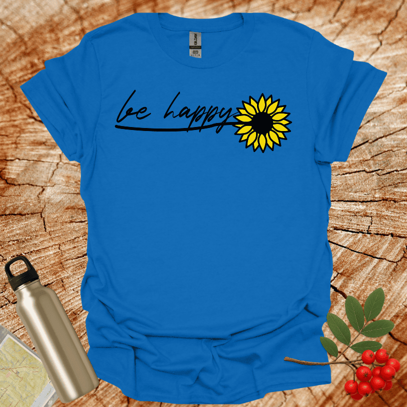 Be happy Sun Flower Multiple Leaves T-Shirt