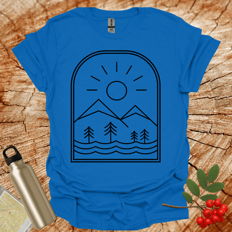 Emblem Mountain And Waves T-Shirt