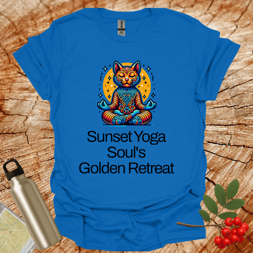 SunSet Yoga Cat Golden Retreat T-Shirt