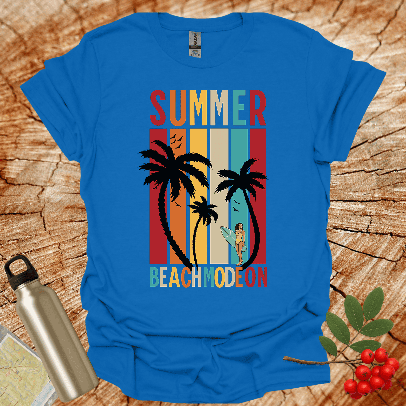 Summer Beach Mode On Female Surfer T-Shirt