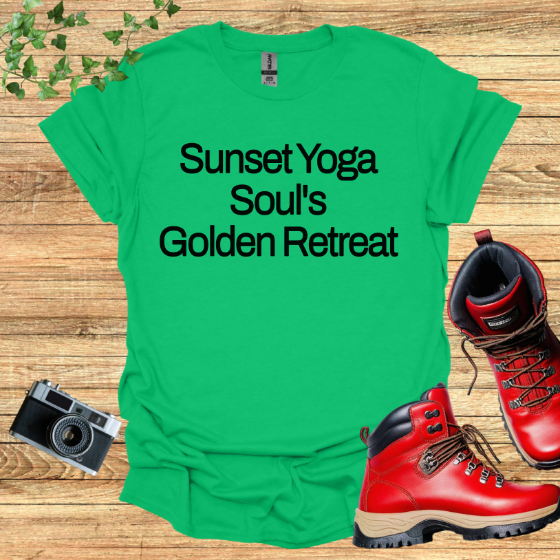 Sunset Yoga Souls Golden Retreat T-Shirt
