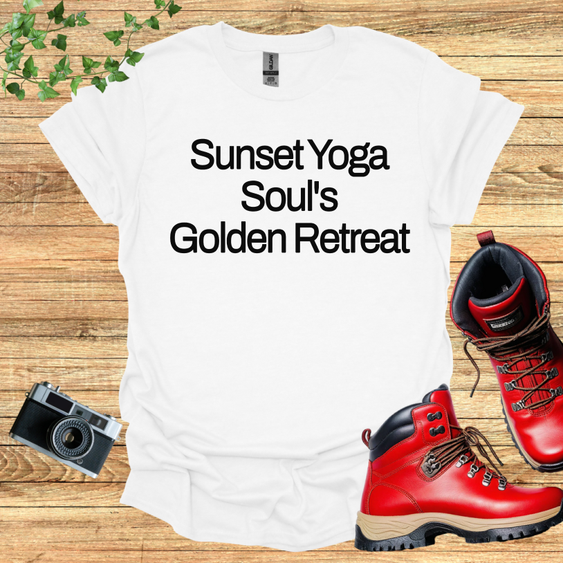 Sunset Yoga Souls Golden Retreat T-Shirt