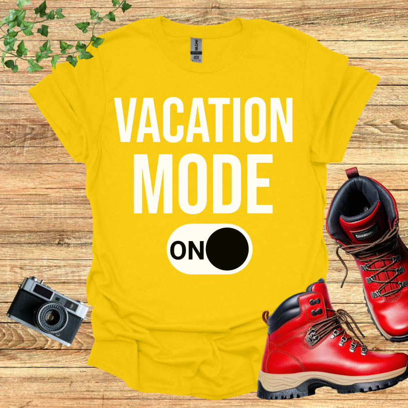 Vacation Mode ON Black T-Shirt