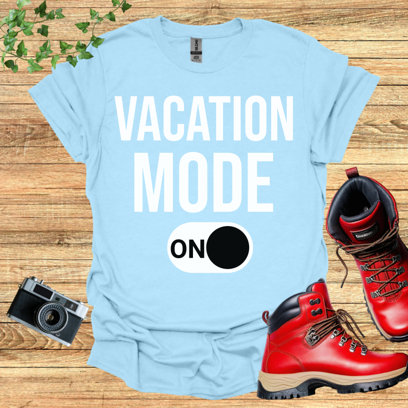 Vacation Mode ON Black T-Shirt