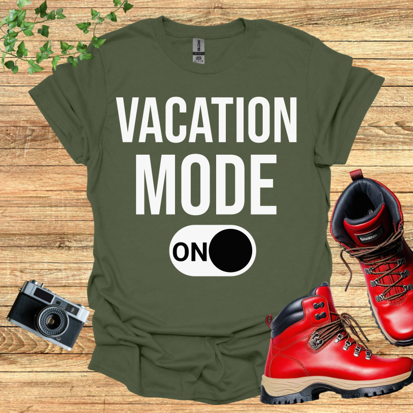 Vacation Mode ON Black T-Shirt