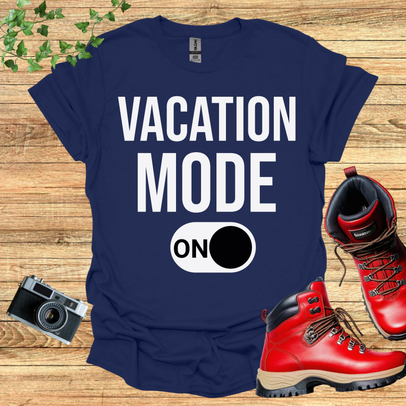Vacation Mode ON Black T-Shirt