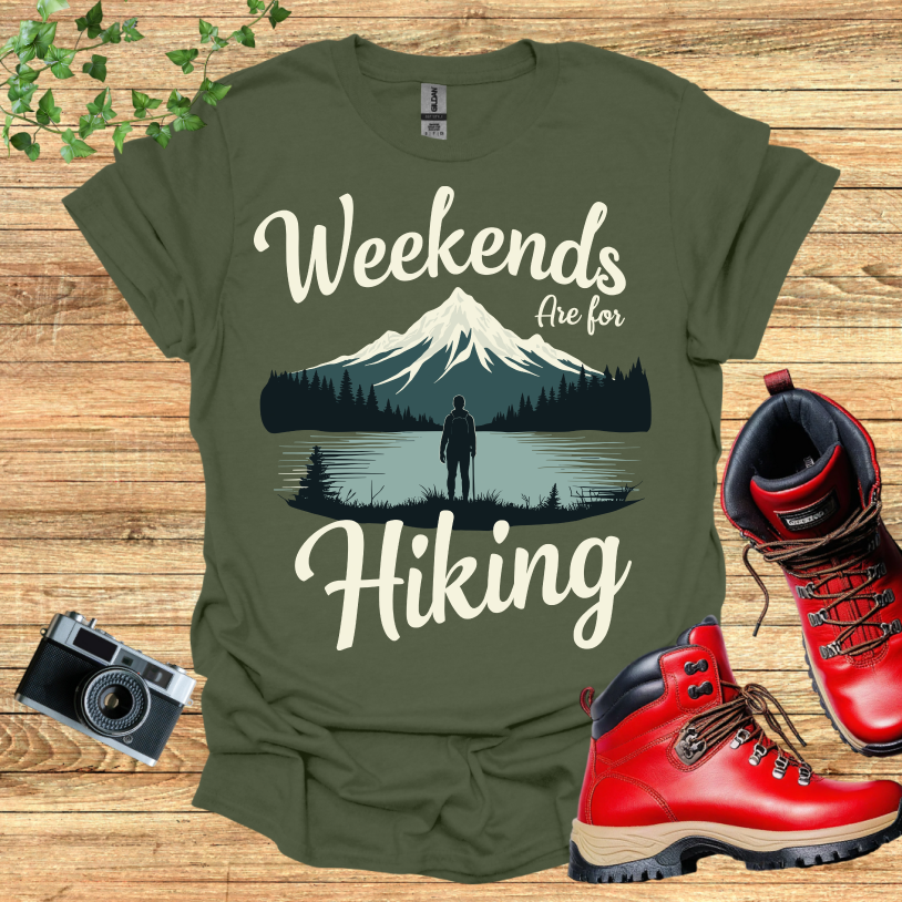 Weekends Are For Hiking Snowy Mountain T-Shirt