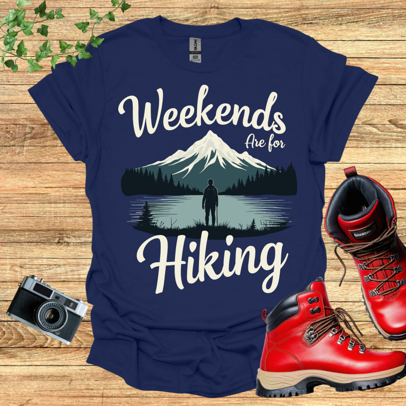Weekends Are For Hiking Snowy Mountain T-Shirt