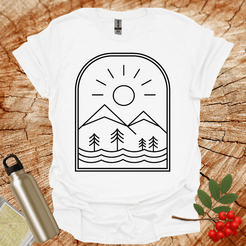 Emblem Mountain And Waves T-Shirt