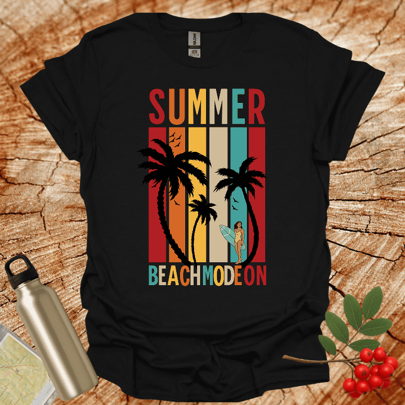 Summer Beach Mode On Female Surfer T-Shirt