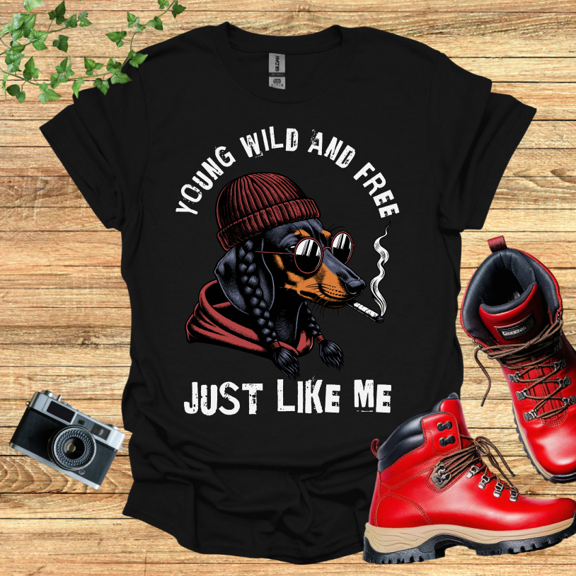 Dachshund Wild and Free T-Shirt