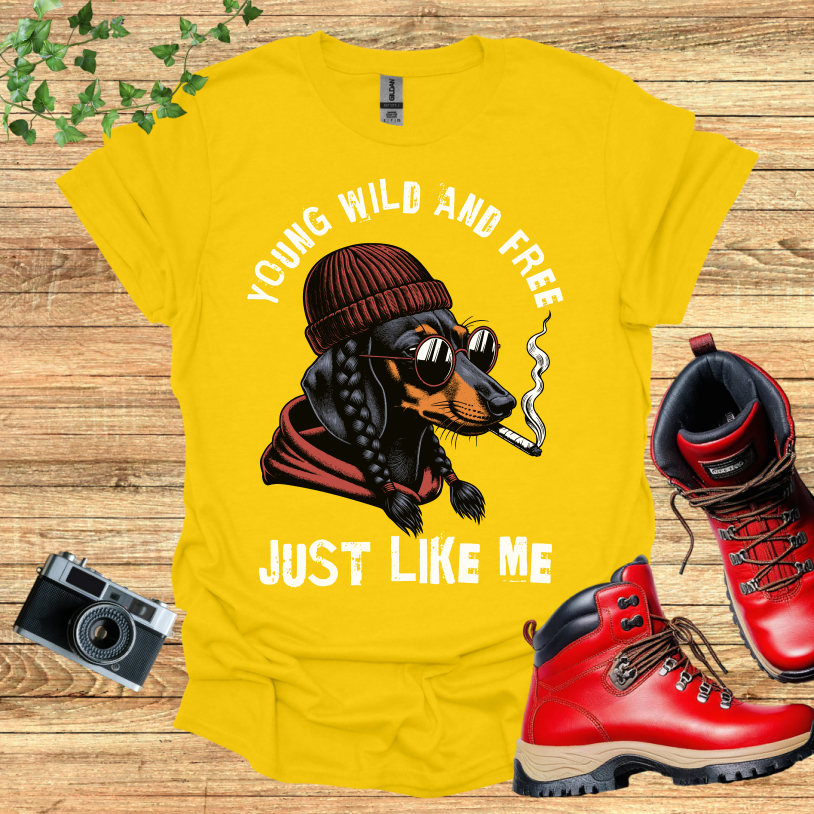Dachshund Wild and Free T-Shirt