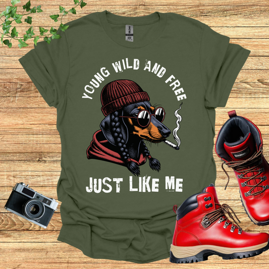 Dachshund Wild and Free T-Shirt
