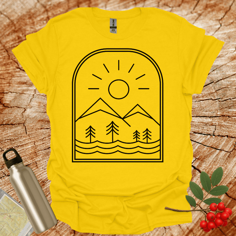 Emblem Mountain And Waves T-Shirt