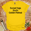 Sunset Yoga Souls Golden Retreat T-Shirt