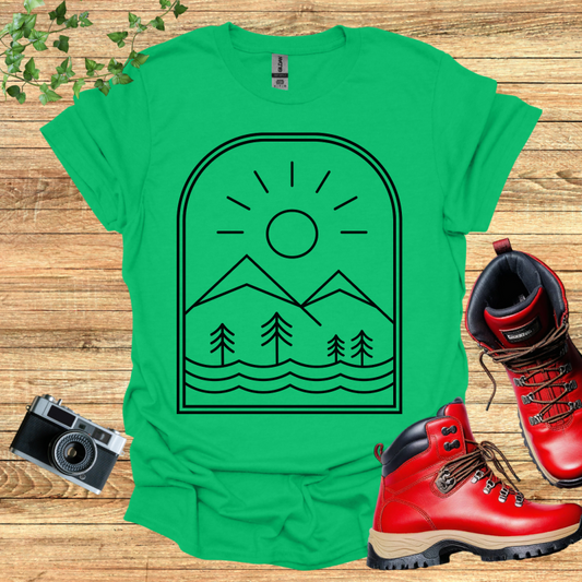 Emblem Mountain And Waves T-Shirt