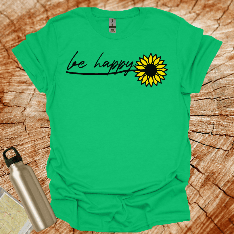 Be happy Sun Flower Multiple Leaves T-Shirt